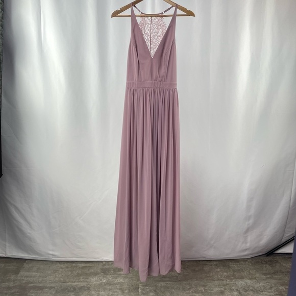 Lulus Love‎ Spell Lace-Back Maxi Dress in Dusty Lavender Size Medium - Picture 3 of 8